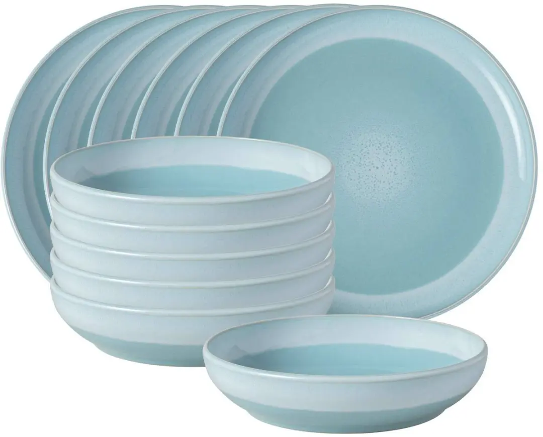 Tafelservice Perlemor Aqua Set van 12