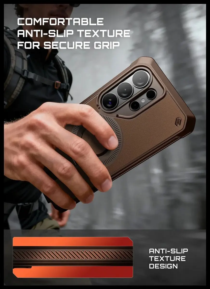 Supcase Unicorn Beetle Grip Hoesje S26 Ultra - Bruin