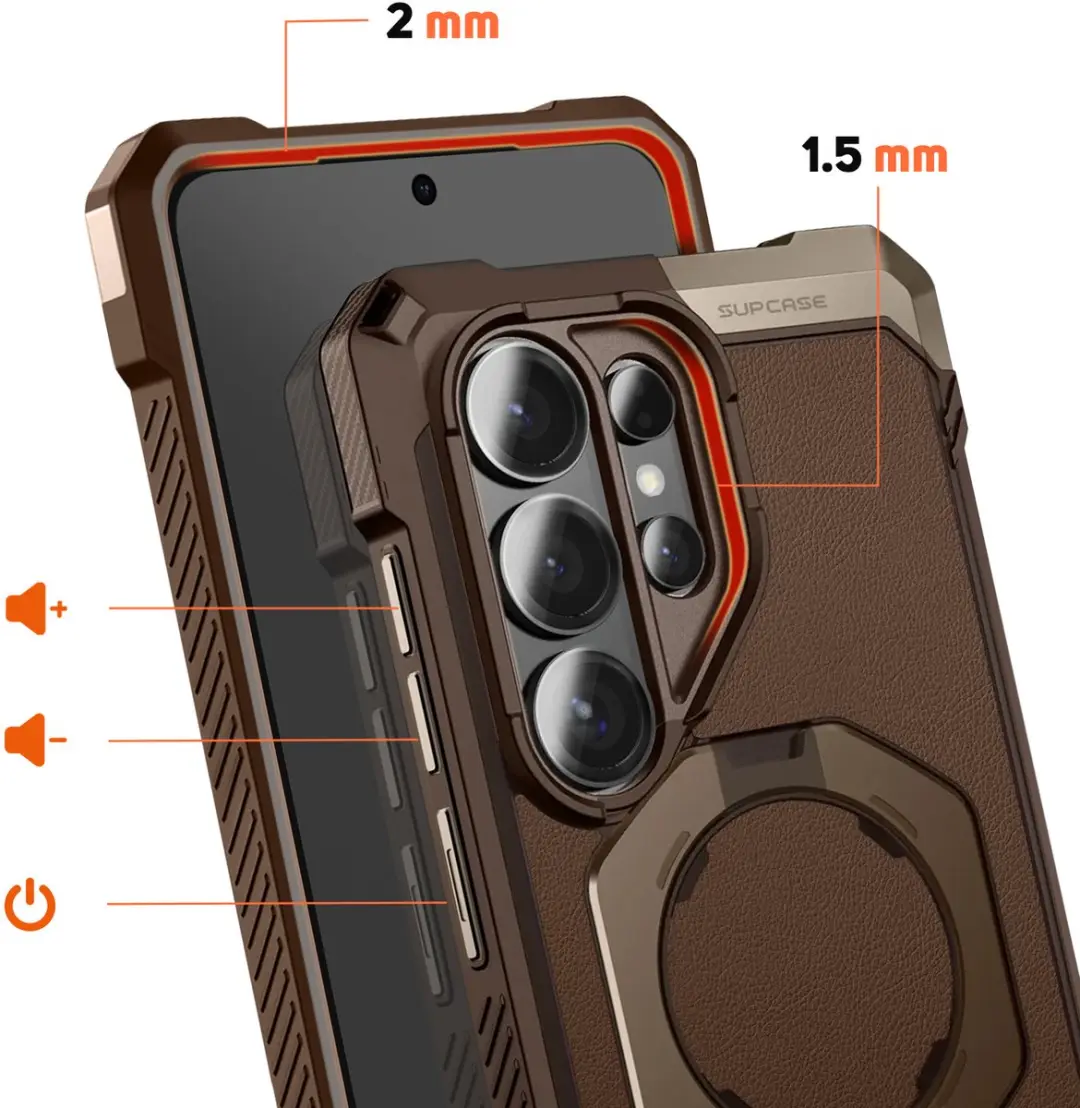 Supcase Unicorn Beetle Grip Hoesje S26 Ultra - Bruin