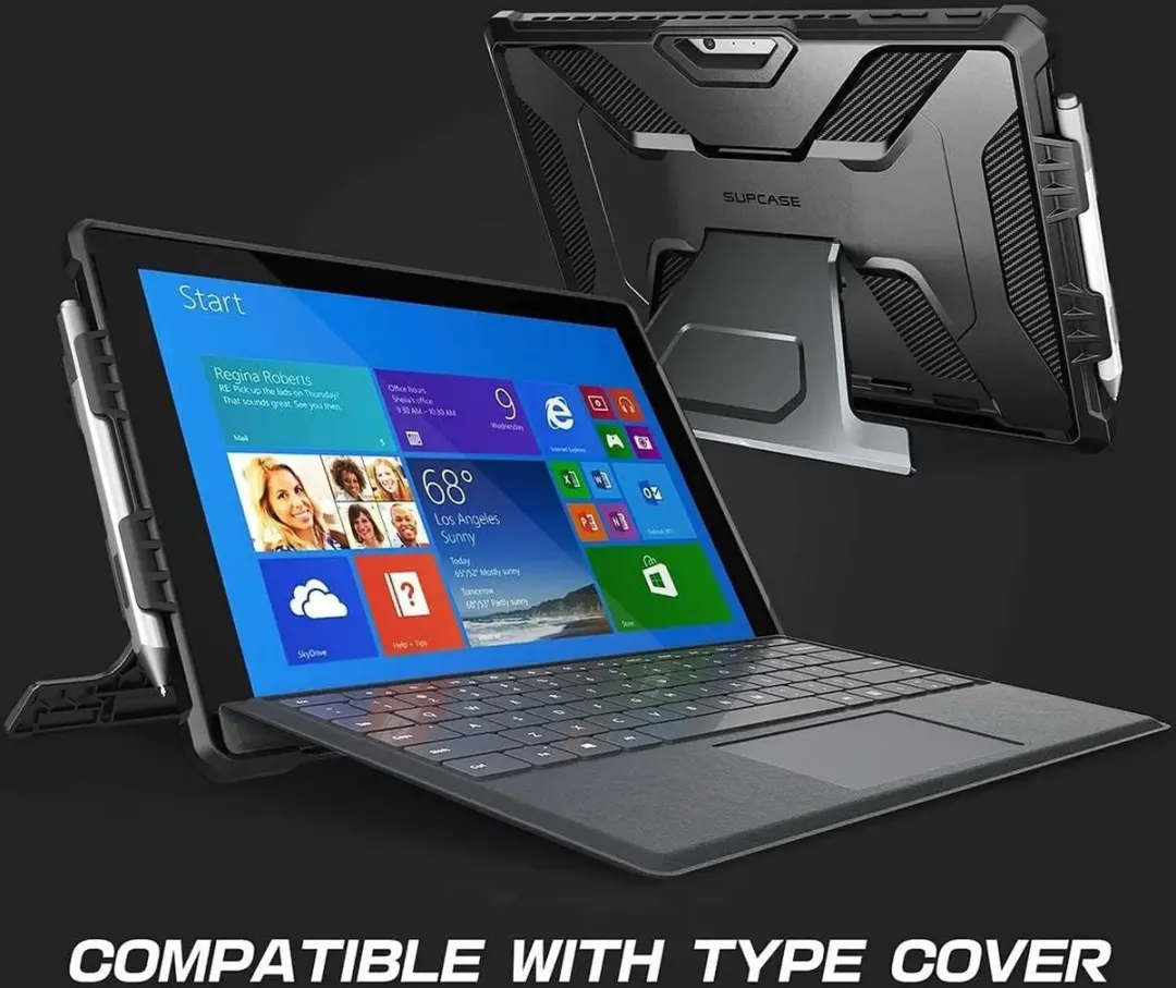 Supcase Unicorn Beetle Pro Back Cover - Microsoft Surface Pro 4/6/7/Plus - 12.3" - Zwart - afbeelding 4 van 6