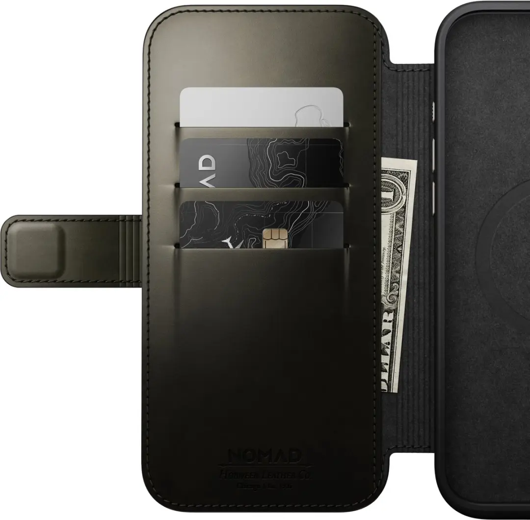 NOMAD Modern Horween Lederen Folio iPhone 16 Pro Max 114681117070 - Groen - afbeelding 6 van 6