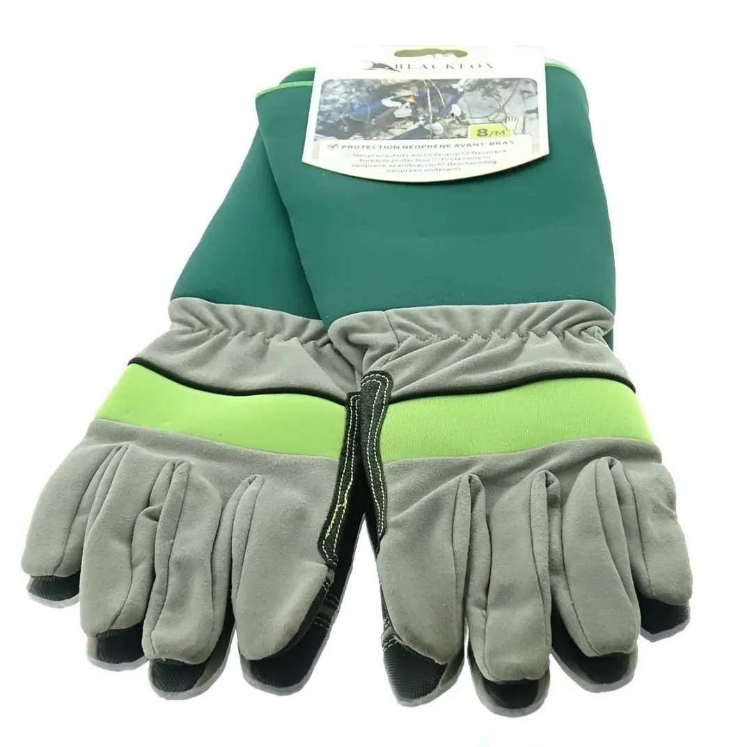 Blackfox tuinhandschoenen onderarmbescherming groen-grijs maat 8/M
