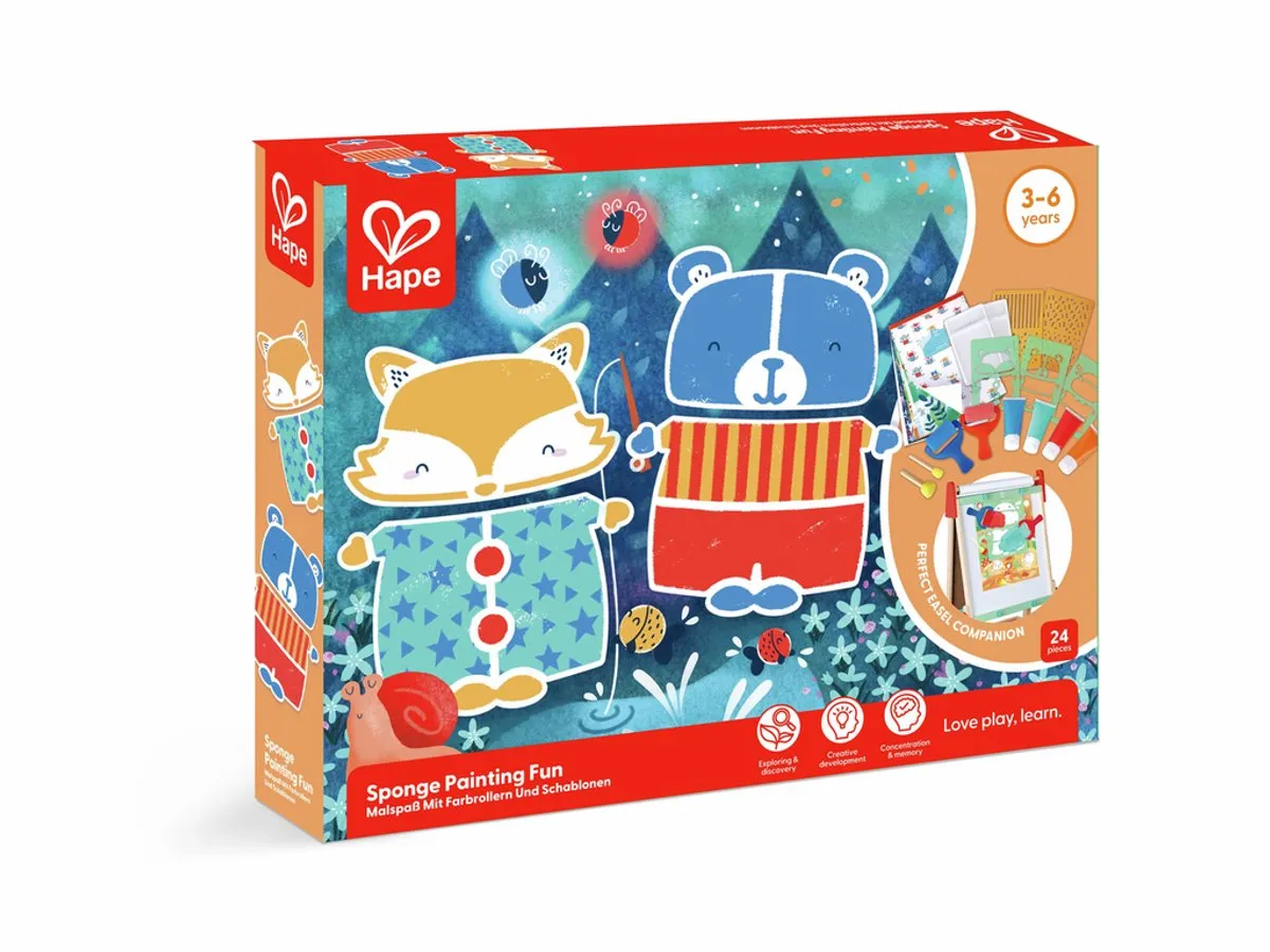 Hape Malspaß Kleurroller & Schablonen Set - Veelkleurig - afbeelding 6 van 6