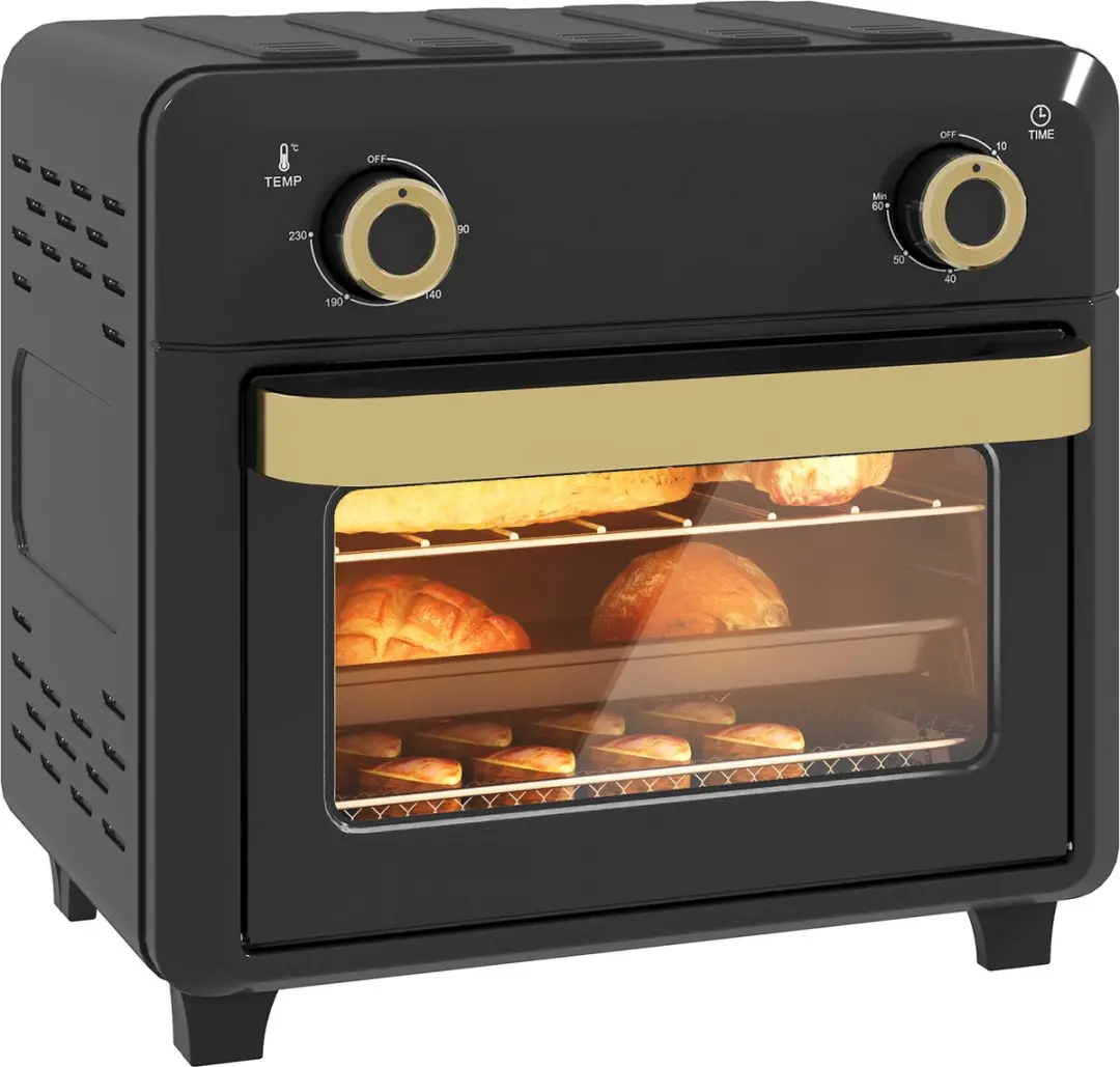 Homcom Air Fryer Oven-Roestvrij staal, gehard glas-32L x 27,2B x 29,8H cm-Zwart