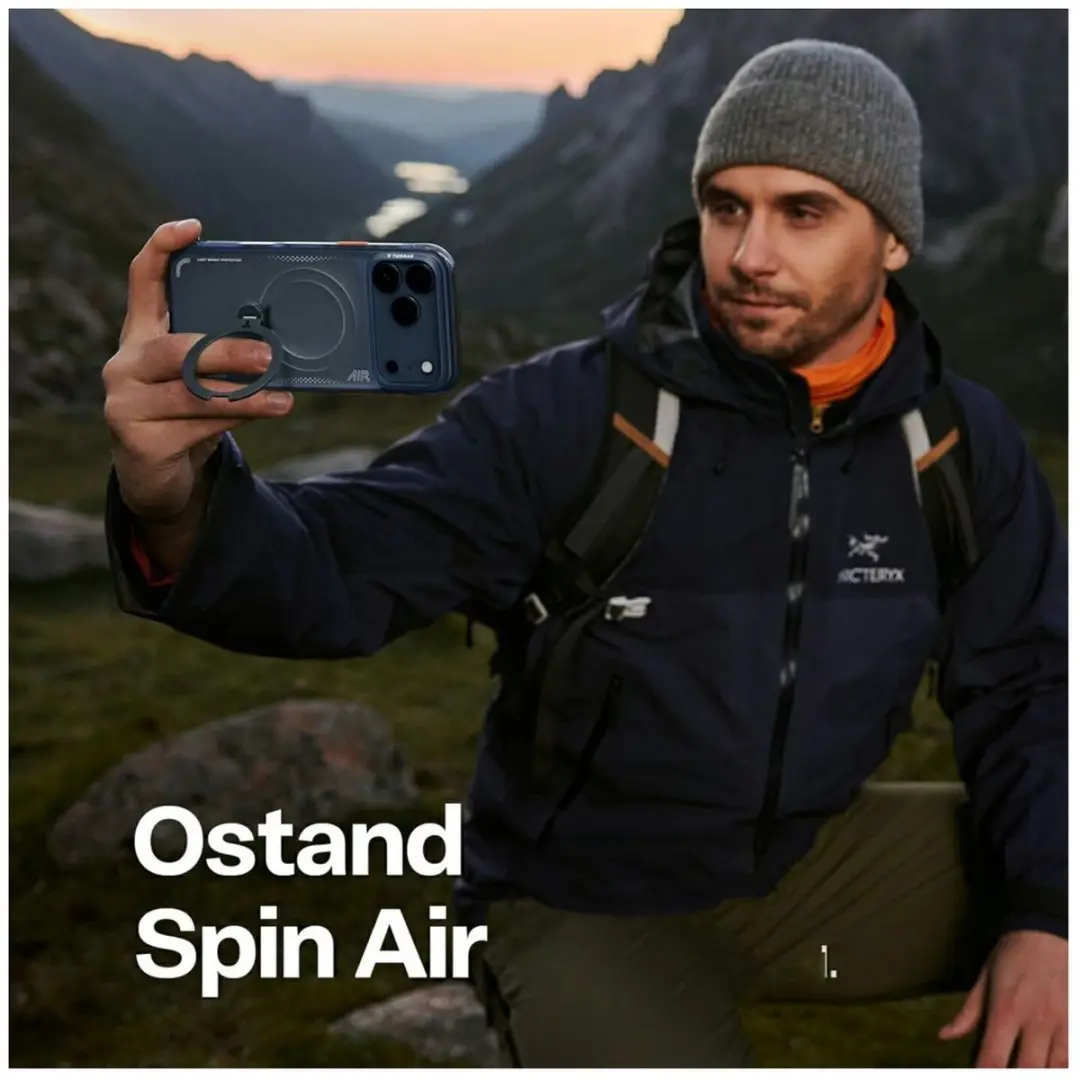 Torras Ostand Q3 Air Hoesje iPhone 17 Pro Max - Blauw - afbeelding 6 van 6