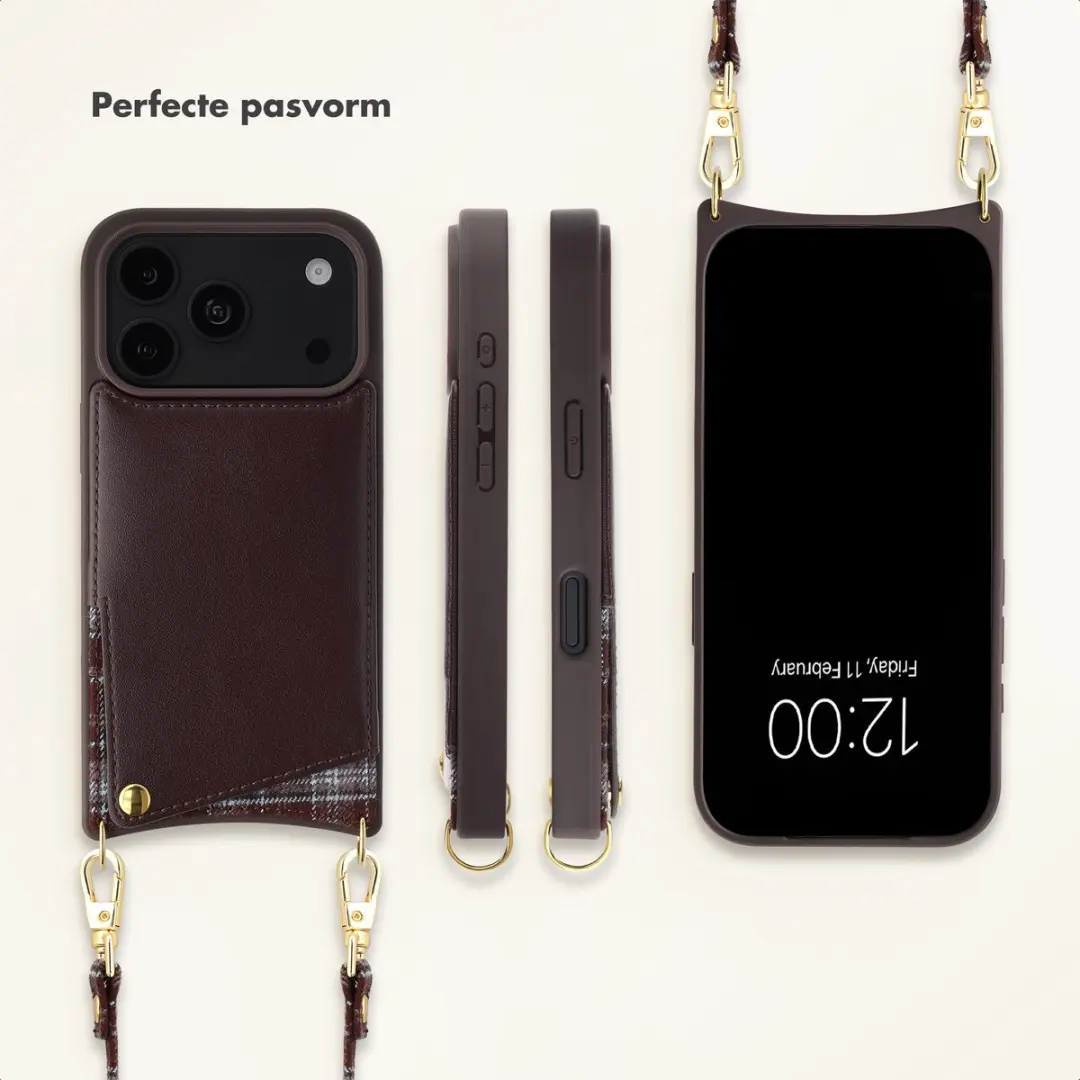 Selencia Hoesje iPhone 17 Pro Max Checks - 2 Pasjes