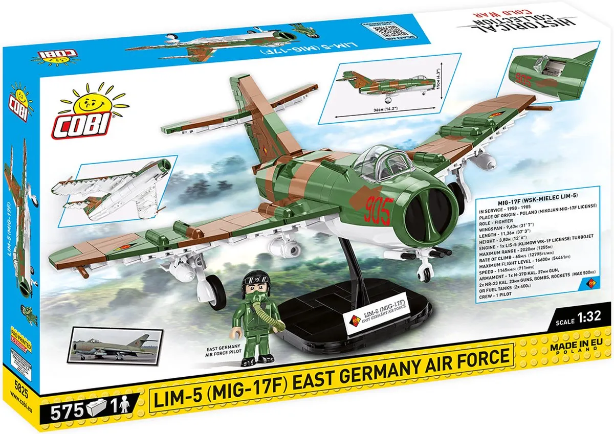 Cobi 5825 MIG-17F Modelbouwpakket 1:32 - 575 Onderdelen - Multi