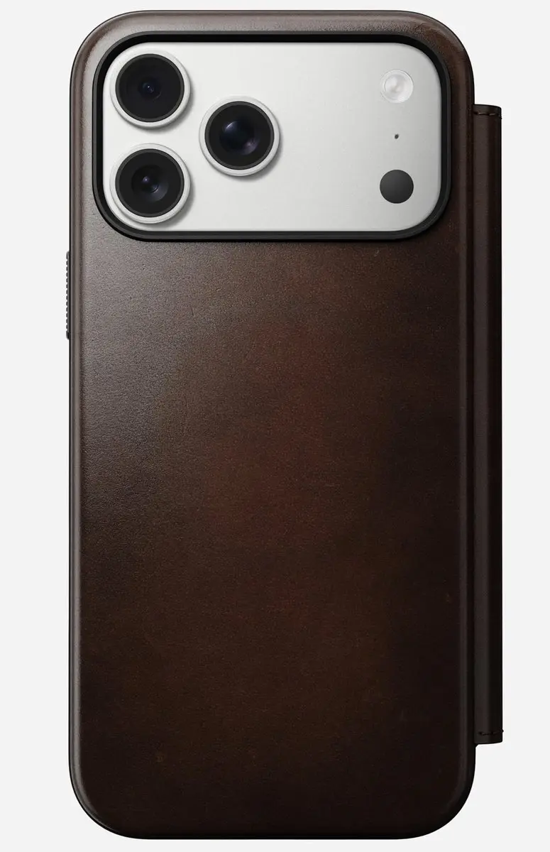 NOMAD Horween Lederen Folio iPhone 17 Pro Max 114686118E8E - 3 Pasjes - Bruin