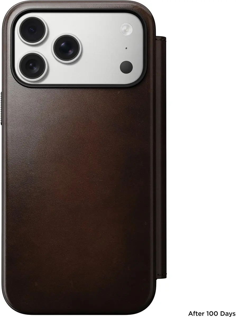 NOMAD Horween Lederen Folio iPhone 17 Pro Max 114686118E8E - 3 Pasjes - Bruin