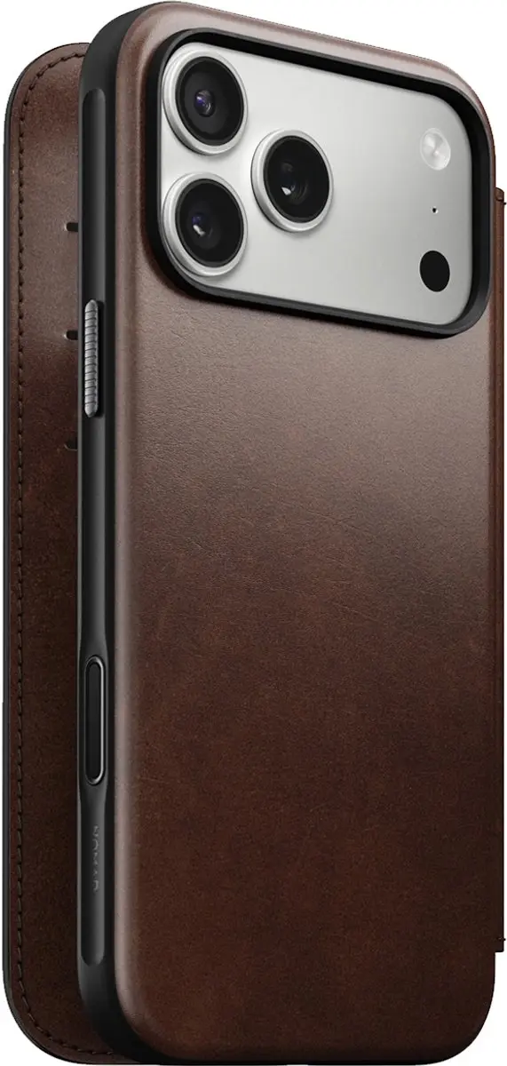NOMAD Horween Lederen Folio iPhone 17 Pro Max 114686118E8E - 3 Pasjes - Bruin