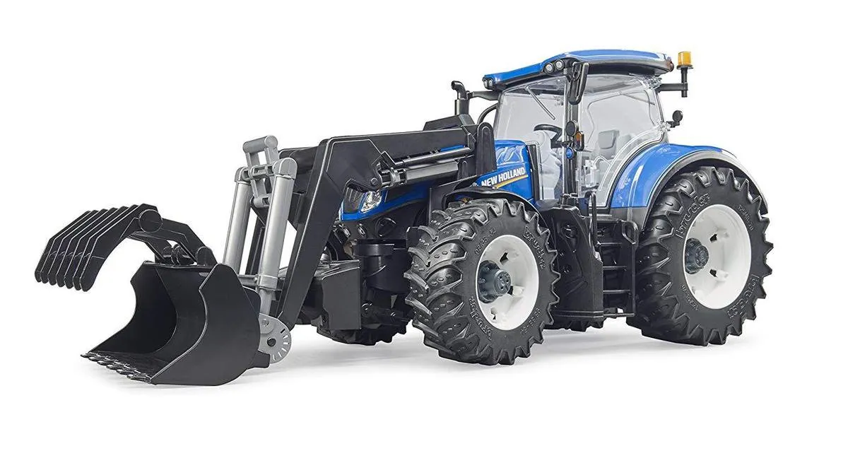 Bruder New Holland T7.315 Tractor met voorlader 3121 - Blauw