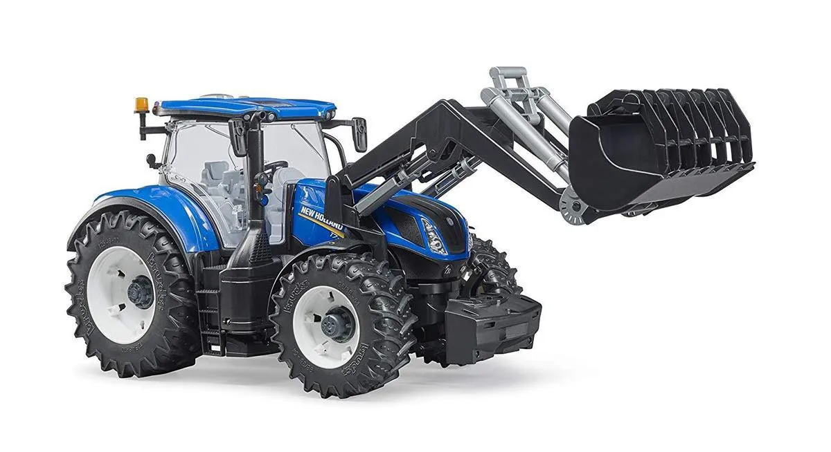 Bruder New Holland T7.315 Tractor met voorlader 3121 - Blauw
