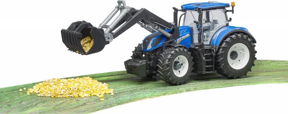 Bruder New Holland T7.315 Tractor met voorlader 3121 - Blauw