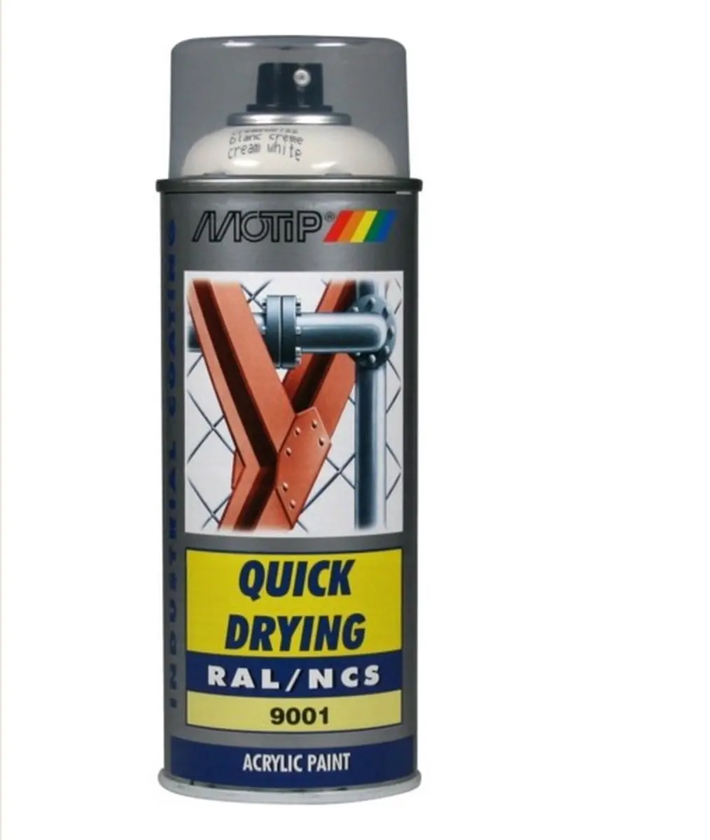 Motip industrial acryllak hoogglans RAL 9001 crèmewit