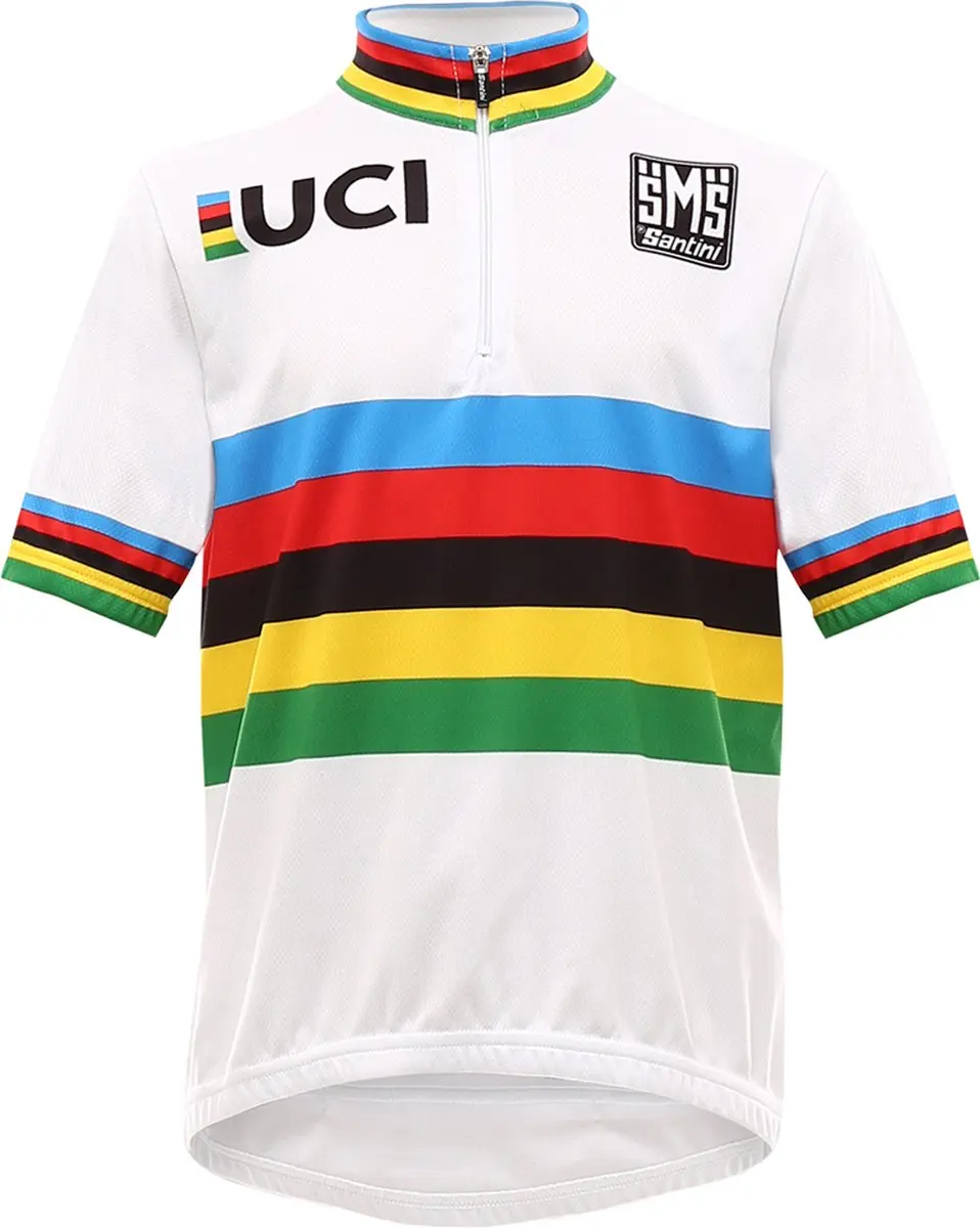 Santini UCI Wereldkampioen Short Sleeve Jersey Kids 110cm - Wit - afbeelding 6 van 6