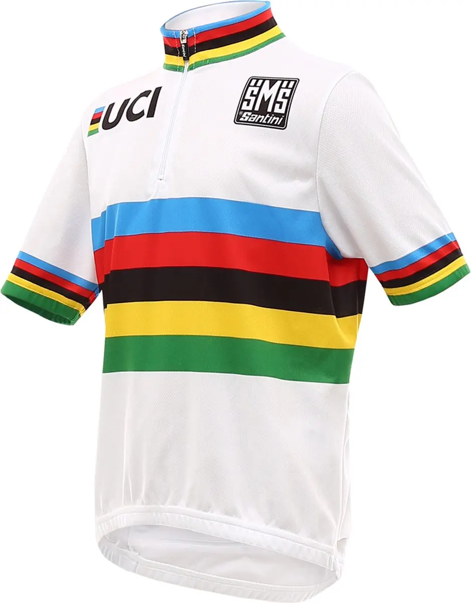 Santini UCI Wereldkampioen Short Sleeve Jersey Kids 110cm