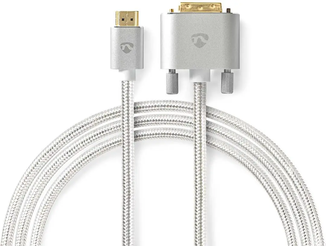 Nedis HDMI Kabel CCTB34800AL20 DVI-D 24+1 - 2.00m - Verguld - Zilver