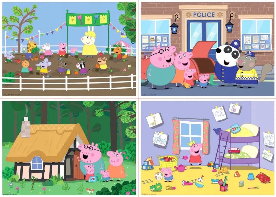 Educa Peppa Pig Puzzels - 4x 20/40/60/80 Stuks Multicolor - afbeelding 2 van 3