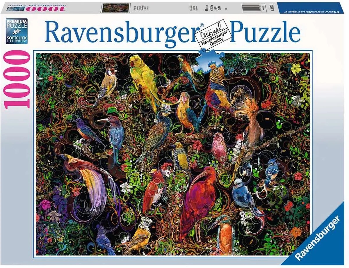 Ravensburger Schitterende Vogels Puzzel 1000 Stuks - Meerkleurig