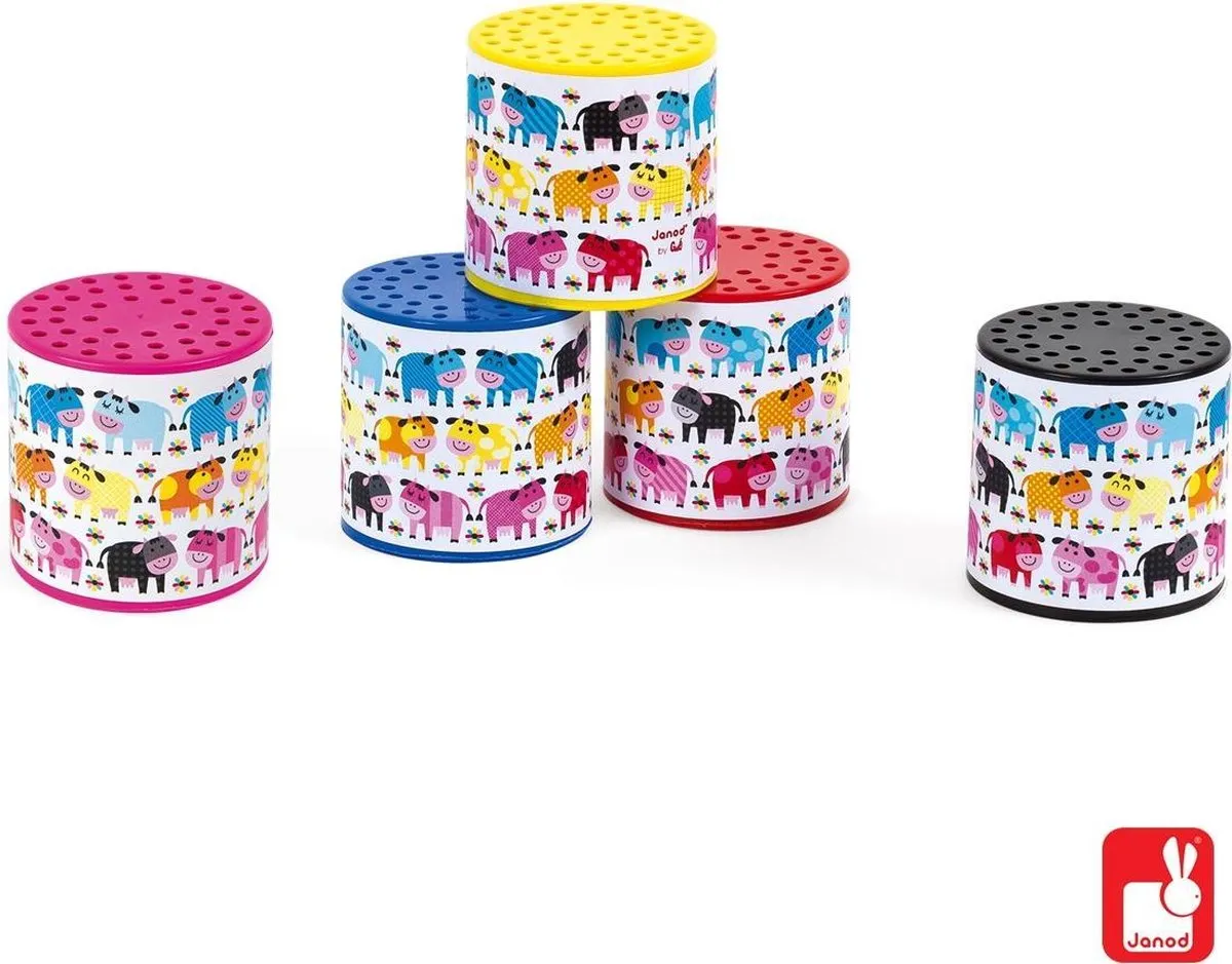 Janod Moo Geluidsdoosjes Koeien in de Weide - Multicolor