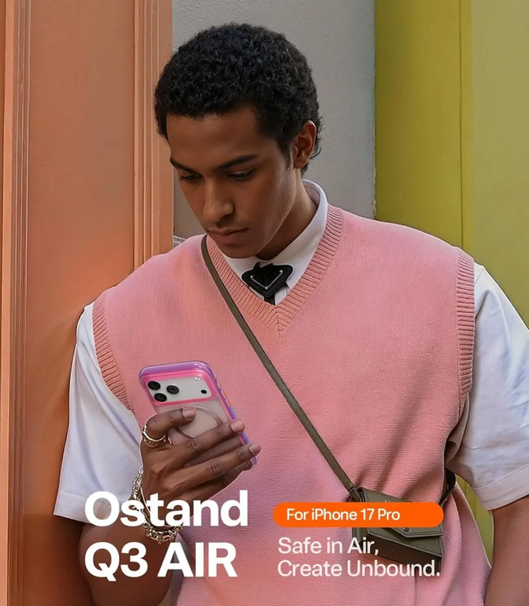 Torras Ostand Q3 Air Spin Hoesje iPhone 17 Pro - MagSafe/Rose