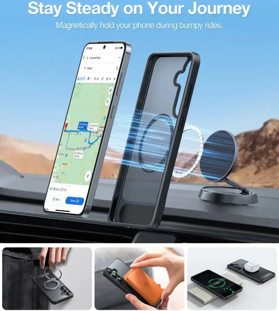 Torras UPro Pstand Spin Hoesje Samsung Galaxy S25 Plus - Zwart