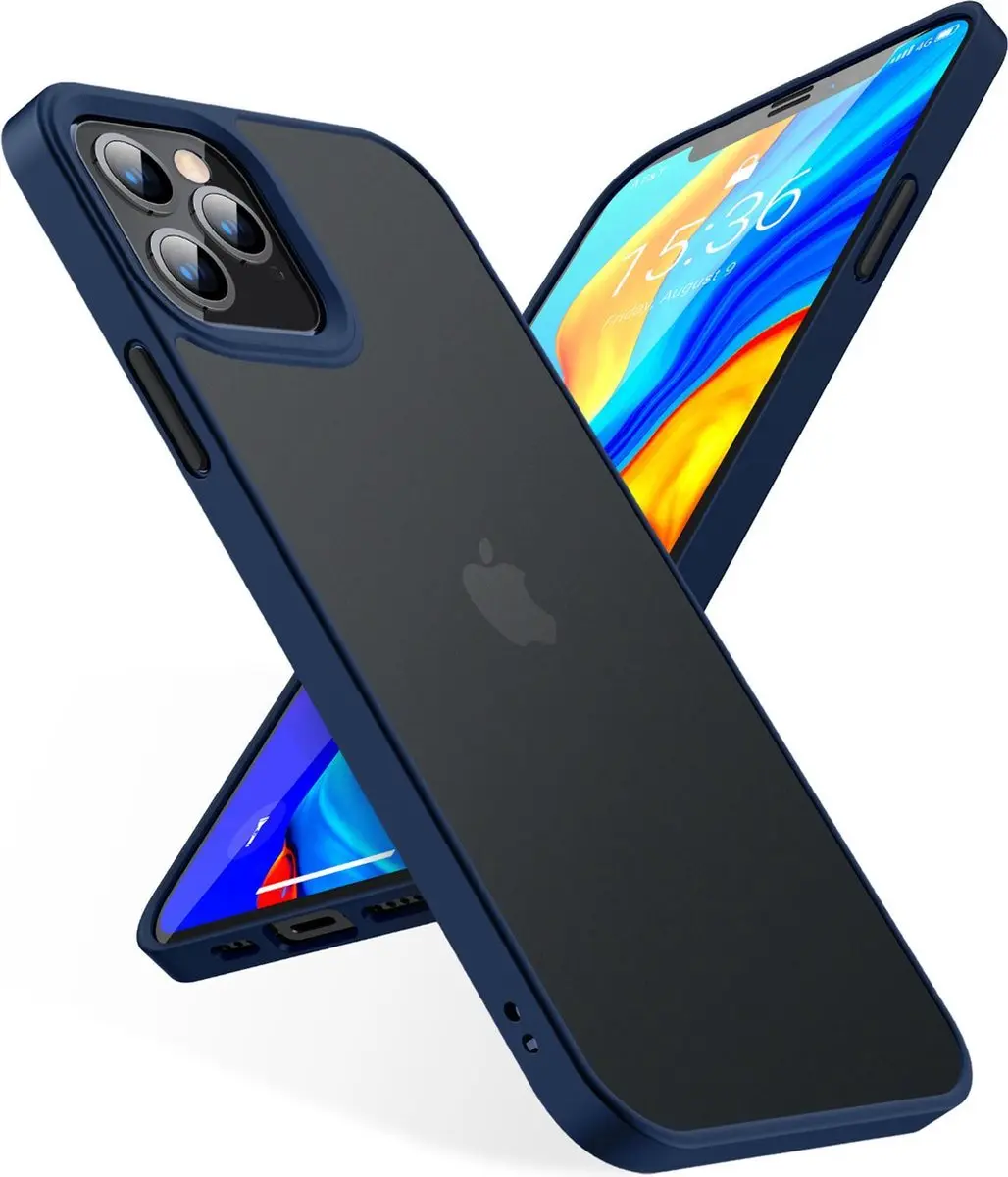 Torras geschikt voor iPhone 12 Pro Max Semi Transparant Shockproof hoesje