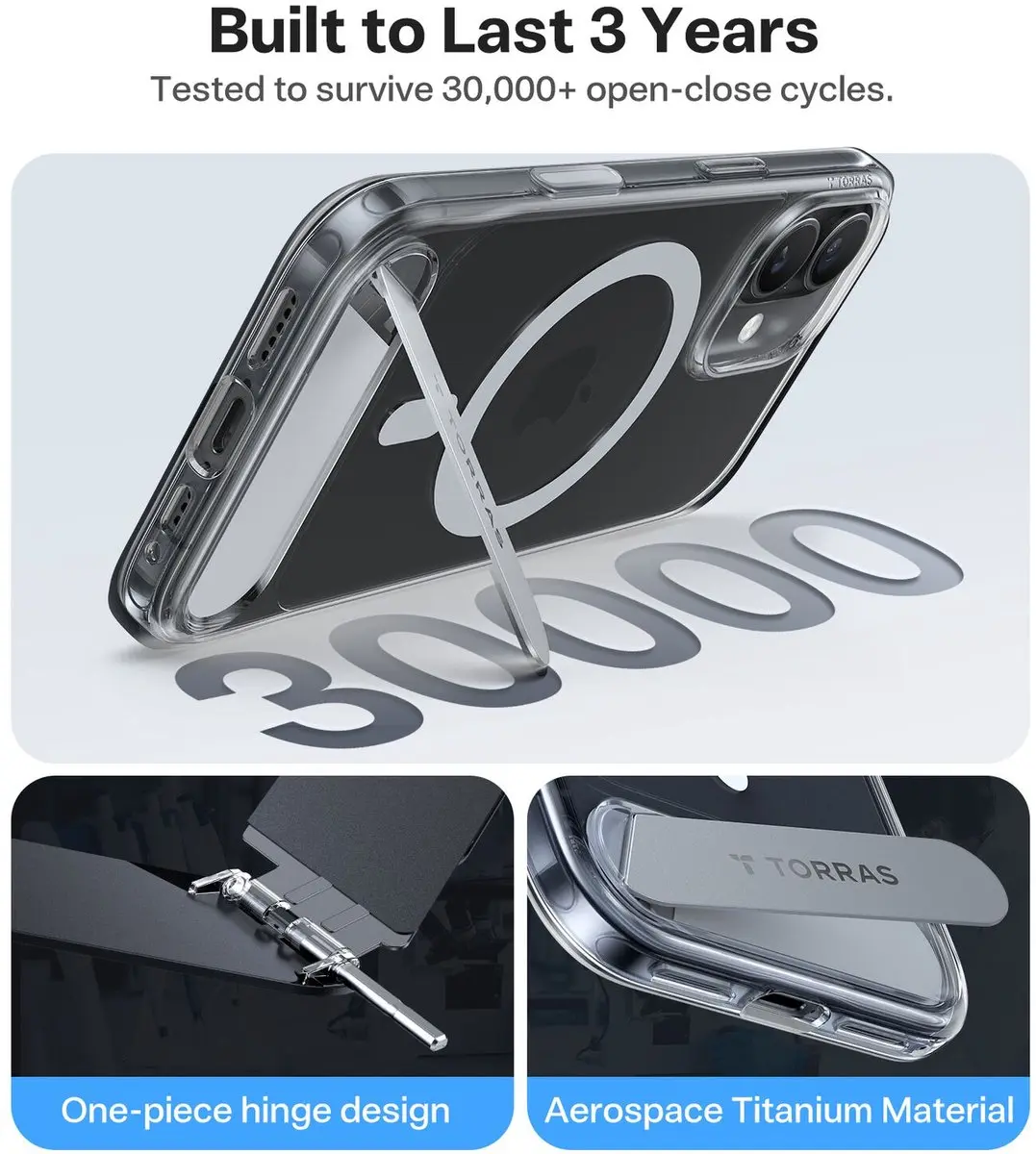Torras UPro Pstand Hoesje iPhone 17 - Transparant