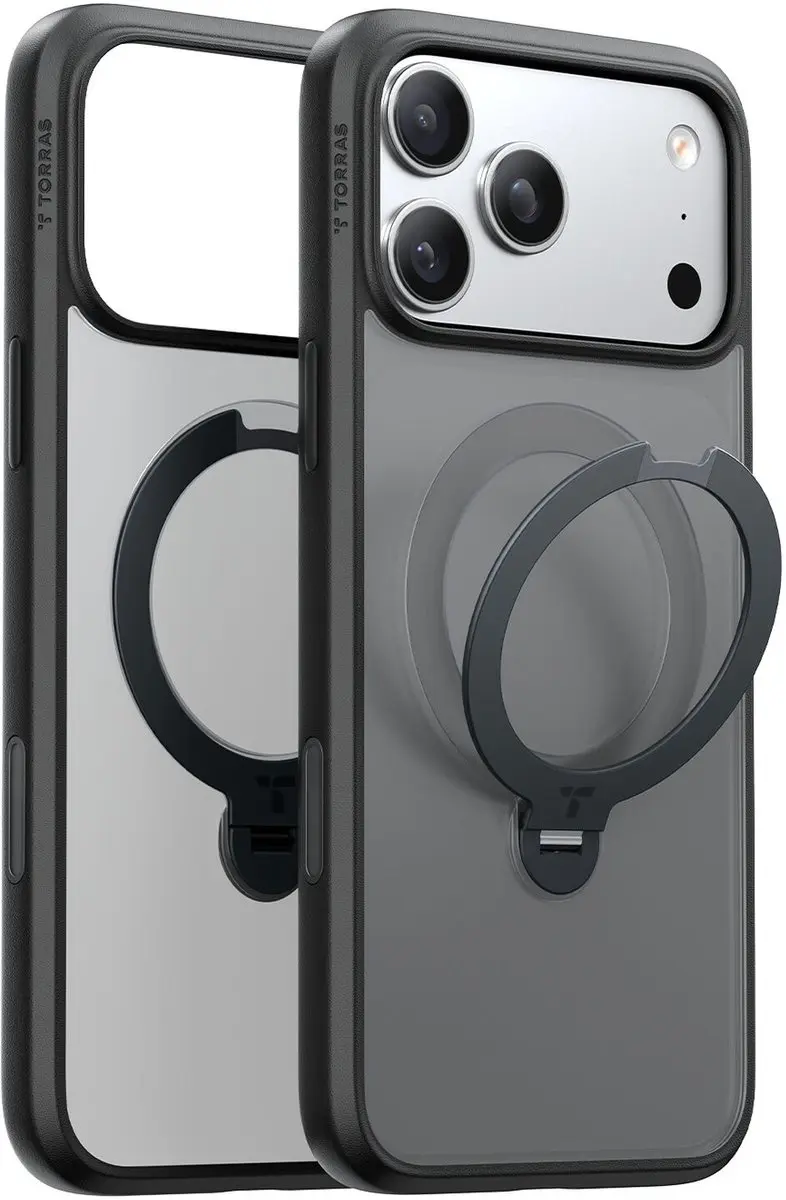 Torras UPro Ostand Spin Hoesje iPhone 17 Pro Max - MagSafe - Zwart