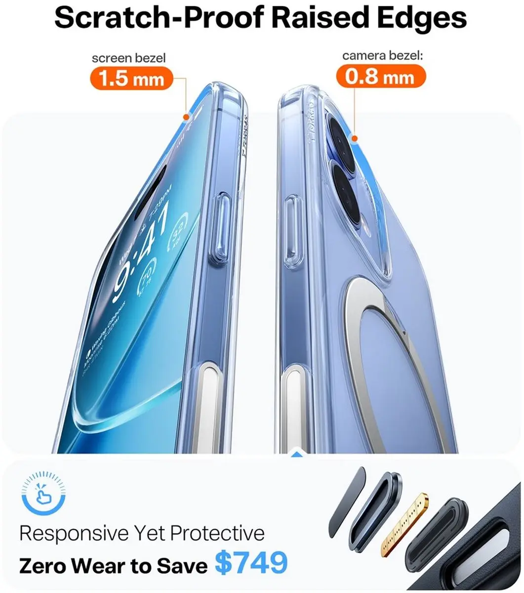 Torras UPro Ostand Spin Hoesje iPhone 17 - Transparant