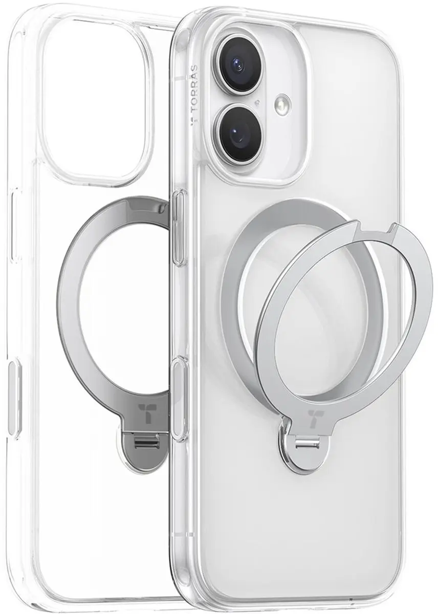 Torras UPro Ostand Spin Hoesje iPhone 17 - Transparant