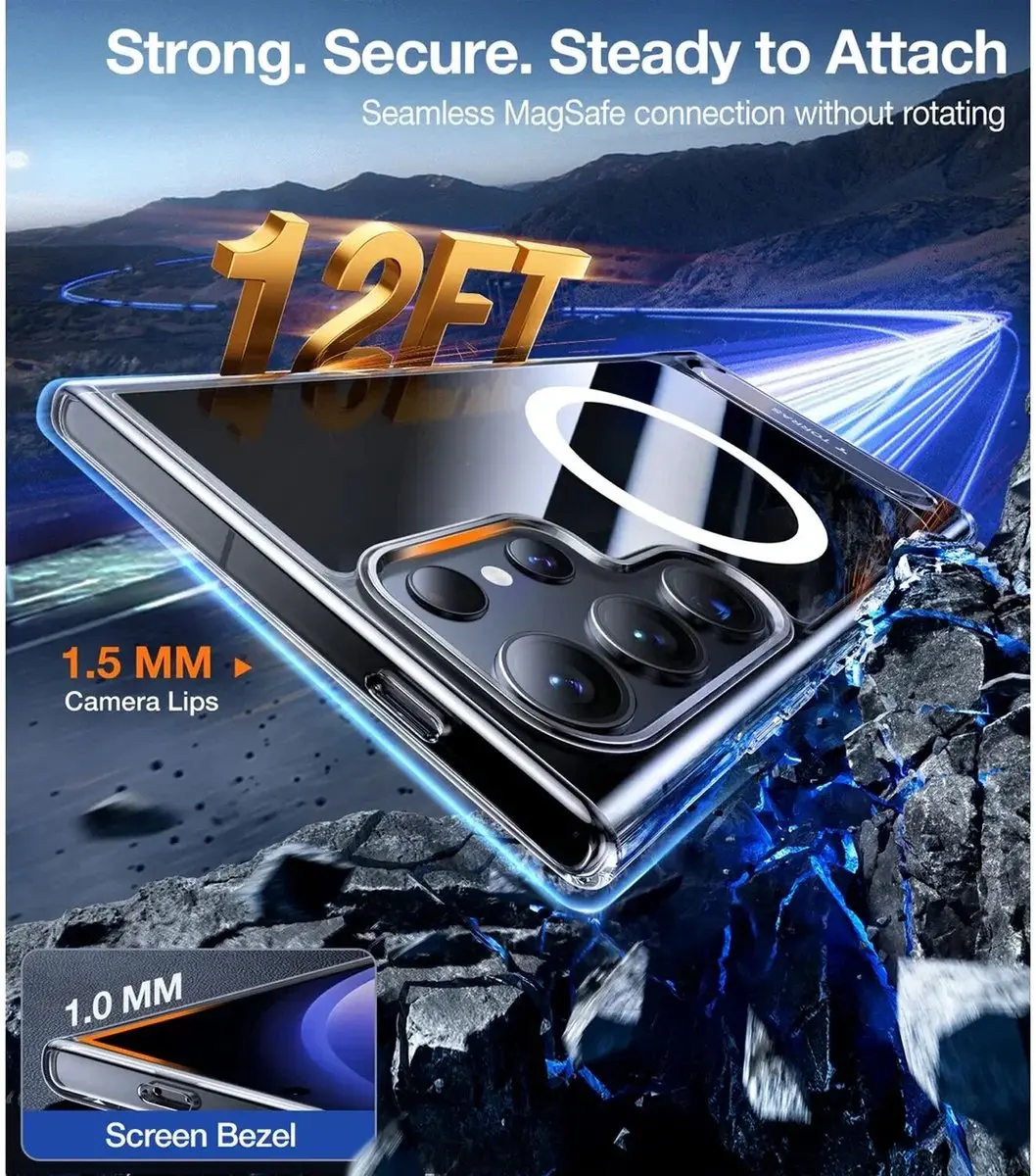 Torras UPro Pstand Hoesje Samsung Galaxy S24 Ultra - Transparant
