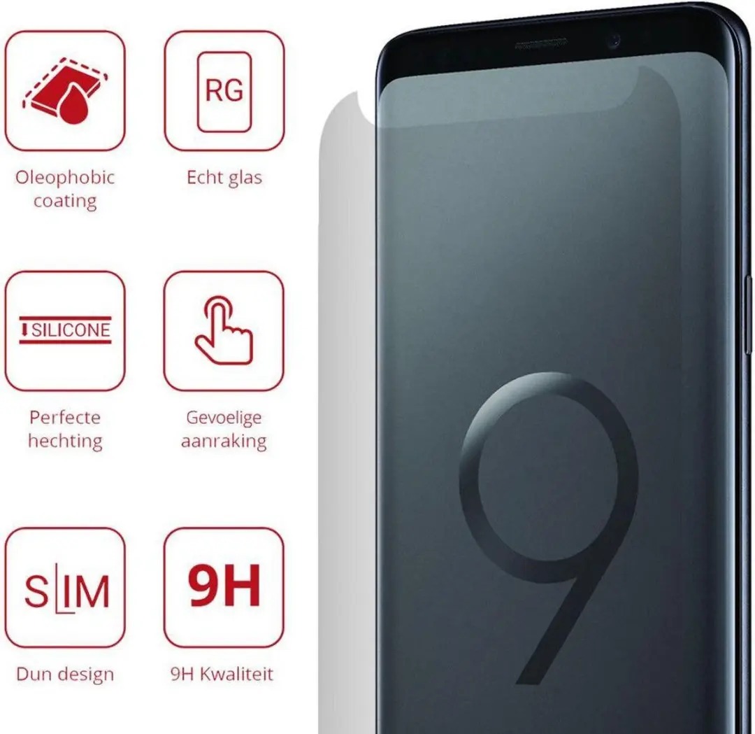 Rosso 9H Tempered Glass Screen Protector Samsung Galaxy S9 - 1 Stuk
