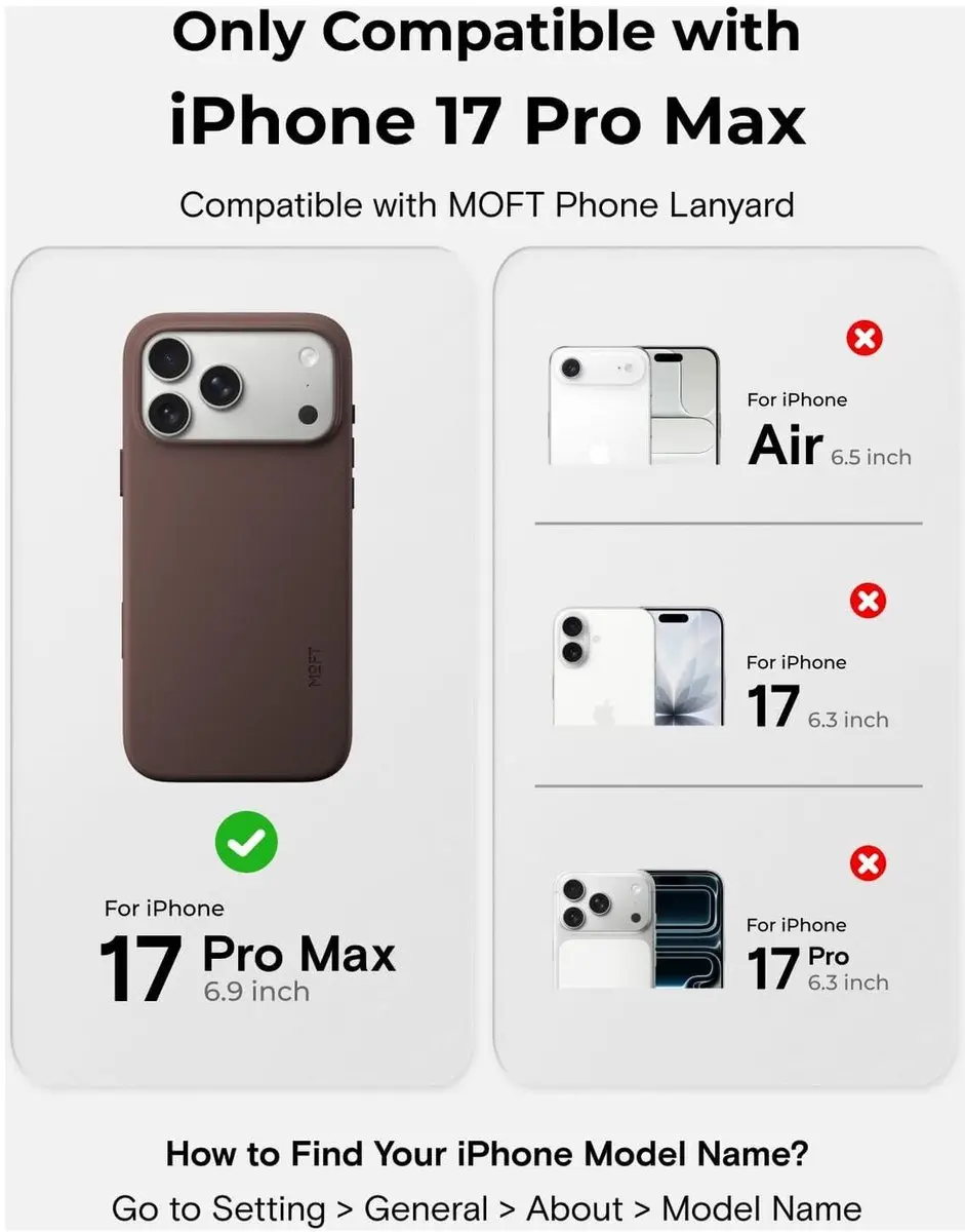 MOFT MOVAS Snap iPhone 17 Pro Max Hoesje - Bruin