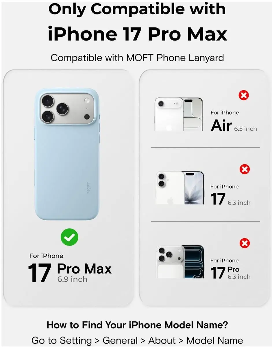 MOFT Vegan Leer Hoesje iPhone 17 Pro Max - MagSafe - Lichtblauw