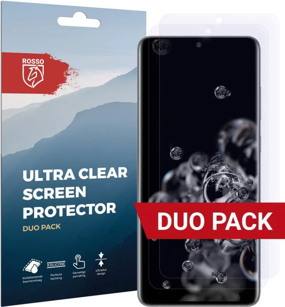 Rosso Screen Protector Ultra Clear Duo Pack Geschikt voor Samsung Galaxy S20 Ult