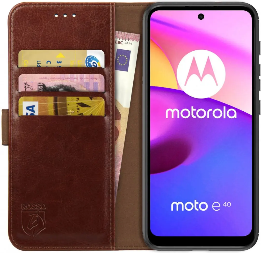 Rosso Element Moto E30/E40 Book Cover Wallet