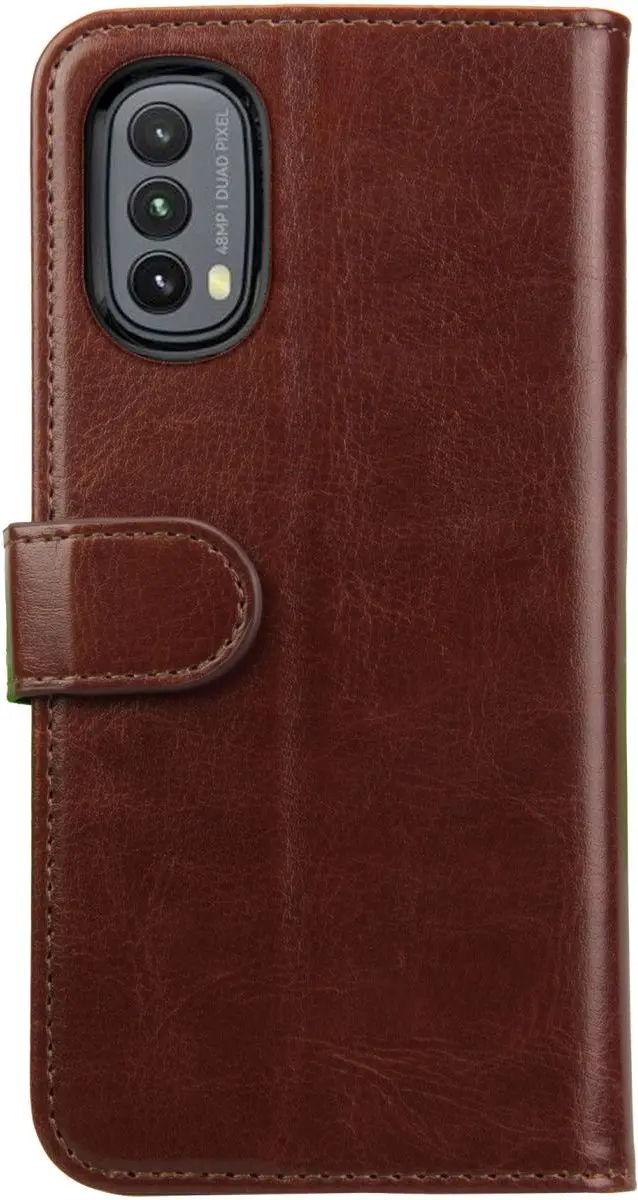 Rosso Element Moto E30/E40 Book Cover Wallet - 3 Pasjes - Bruin