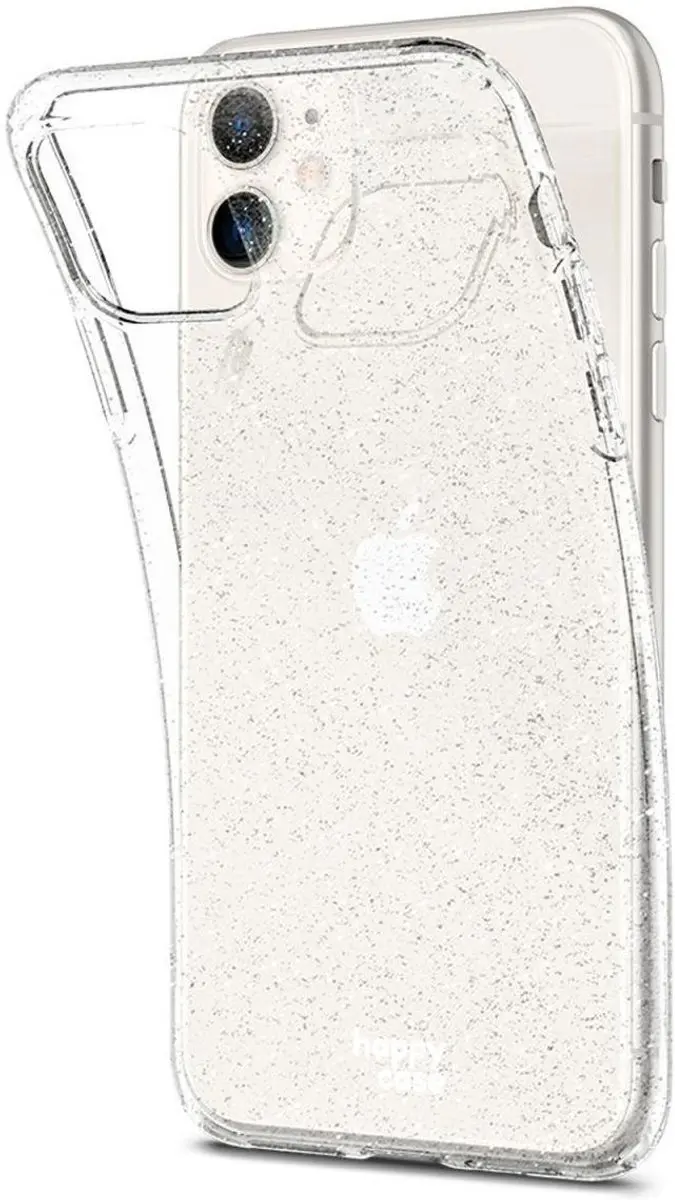 HappyCase iPhone 11 Hoesje TPU Glitter Transparant