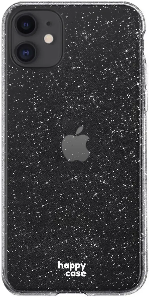 HappyCase iPhone 11 Hoesje TPU Glitter Transparant