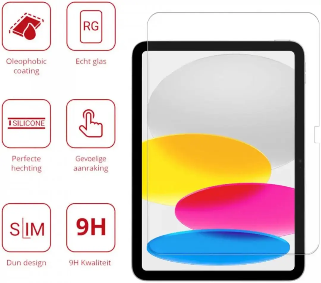 Rosso Tempered Glass 152238 - iPad 10.9/11 (2022/2025) - 9H Glas - Transparant - afbeelding 3 van 5