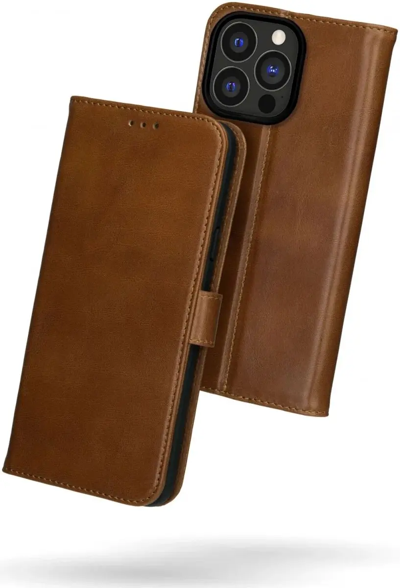 Rosso Deluxe Book Case iPhone 15 Pro - 3 Pasjes - Bruin