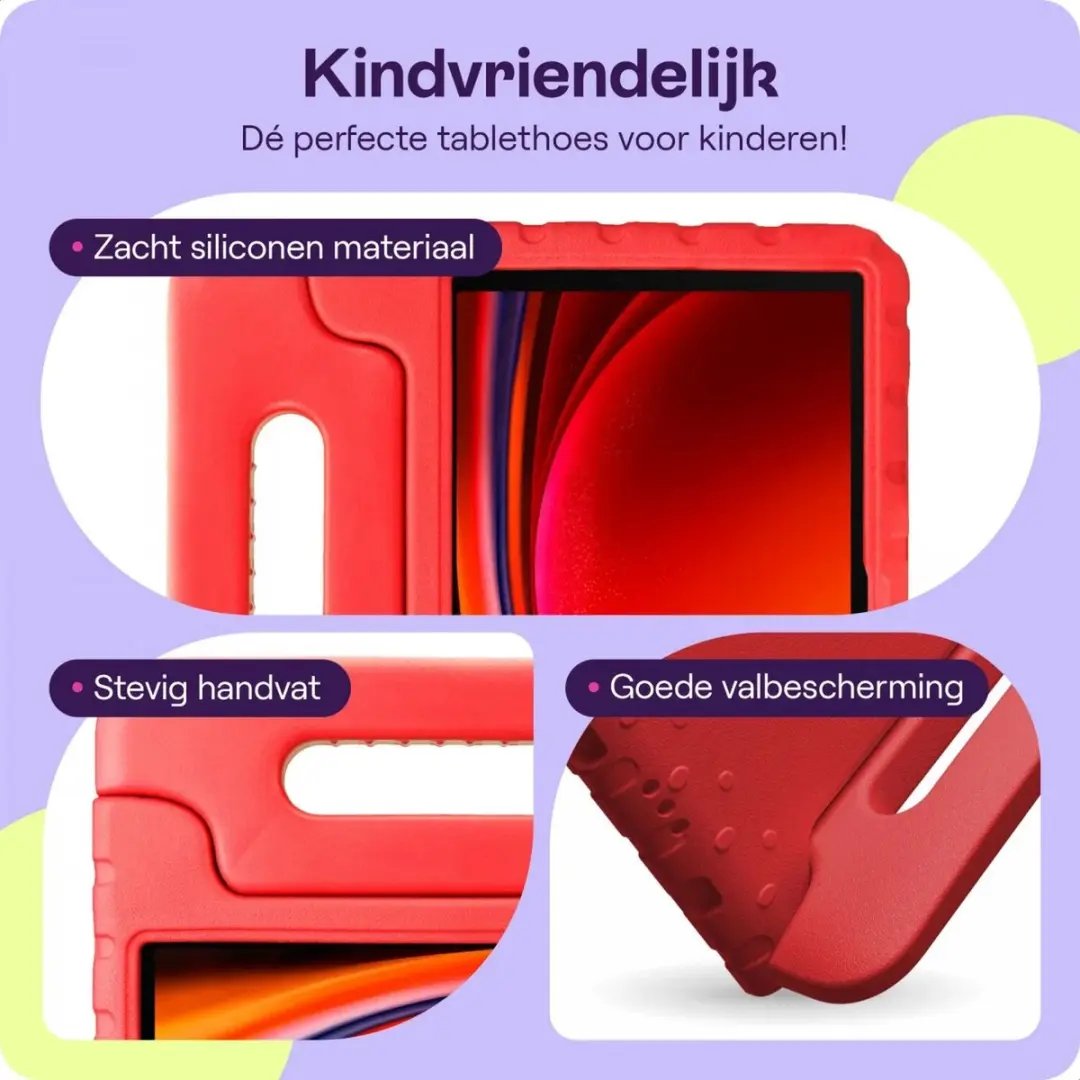 HappyCase Kinderhoes Samsung Galaxy Tab S9 11 Inch - Rood - afbeelding 3 van 6