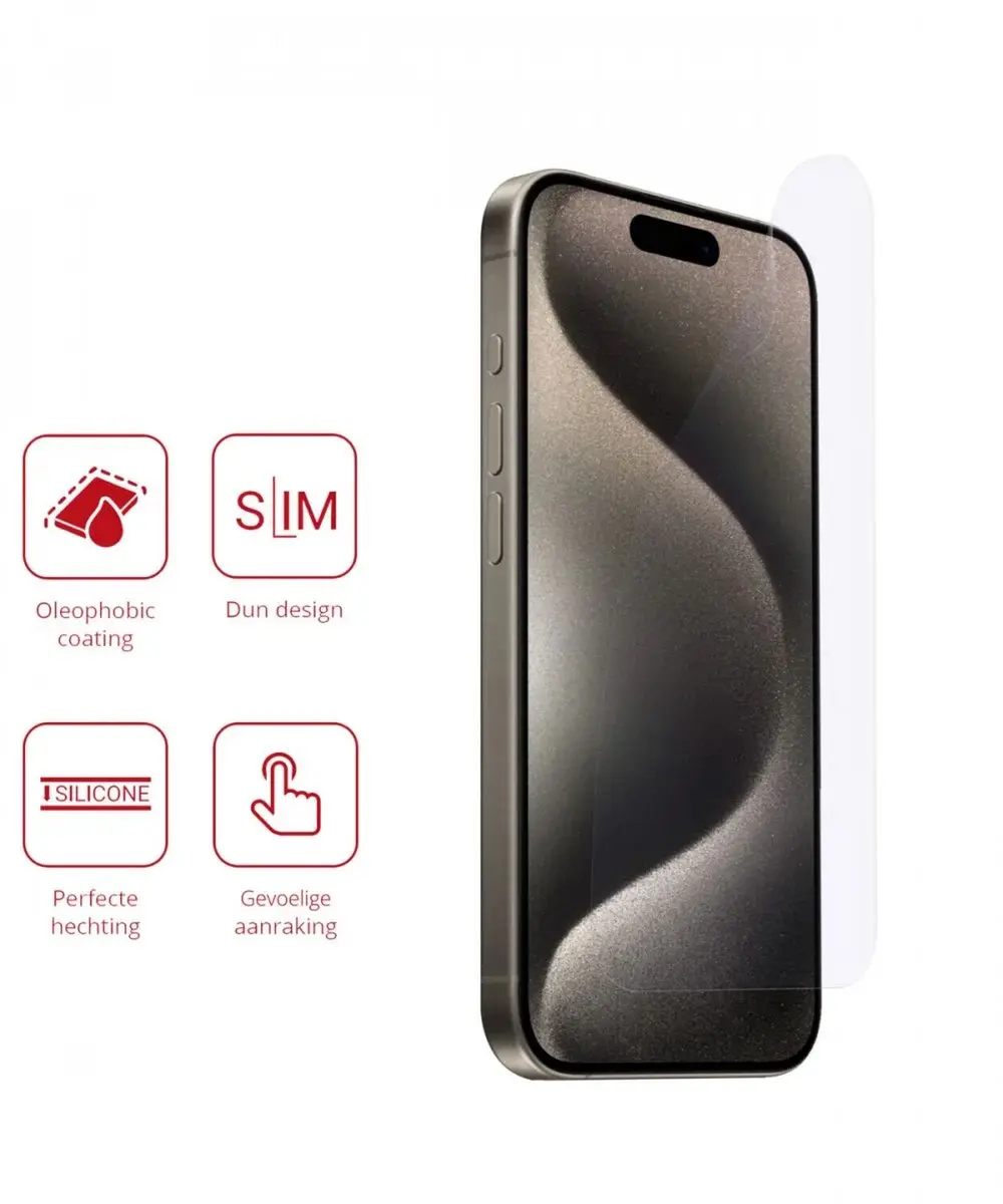 Rosso Screen Protector Ultra Clear - iPhone 15 Pro - 2 Stuks