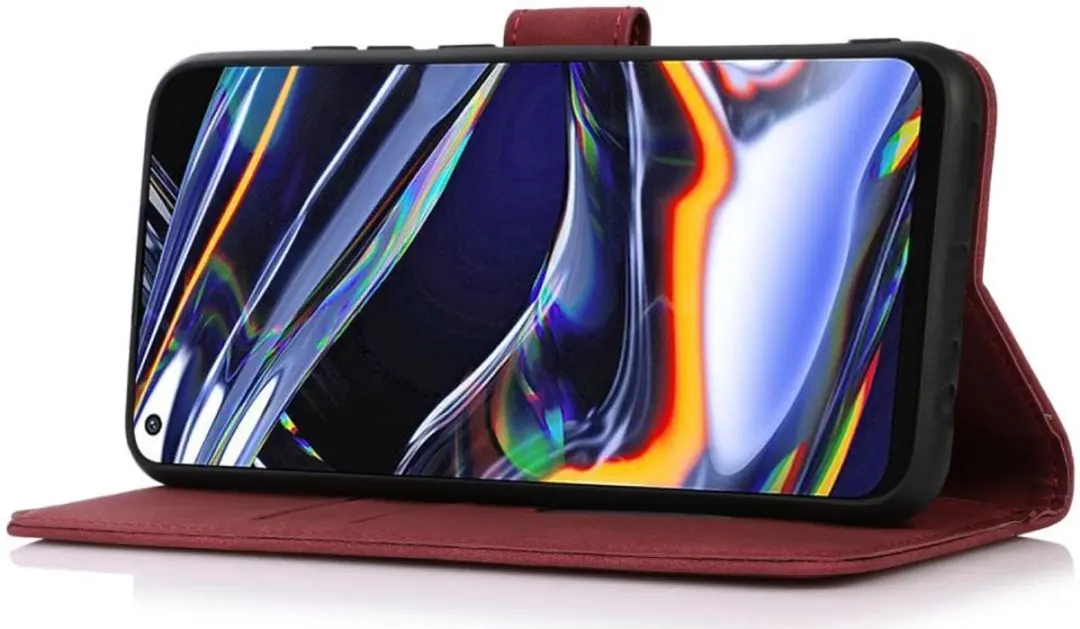 Khazneh Moto G73 Retro Wallet Hoesje - Rood
