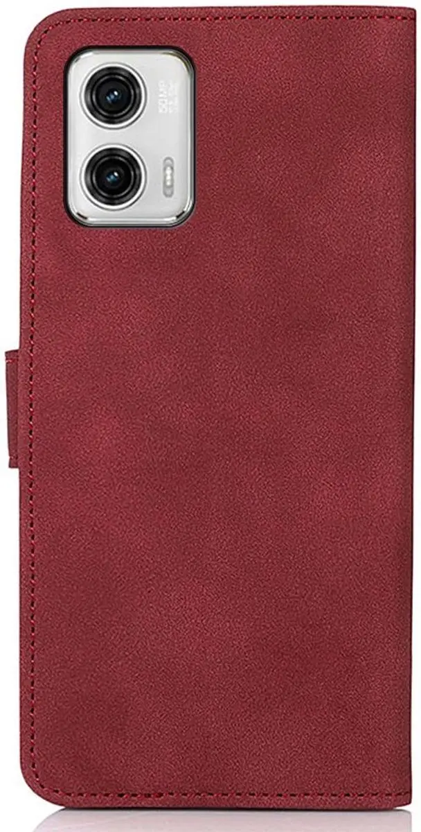 Khazneh Moto G73 Retro Wallet Hoesje - Rood - afbeelding 6 van 6