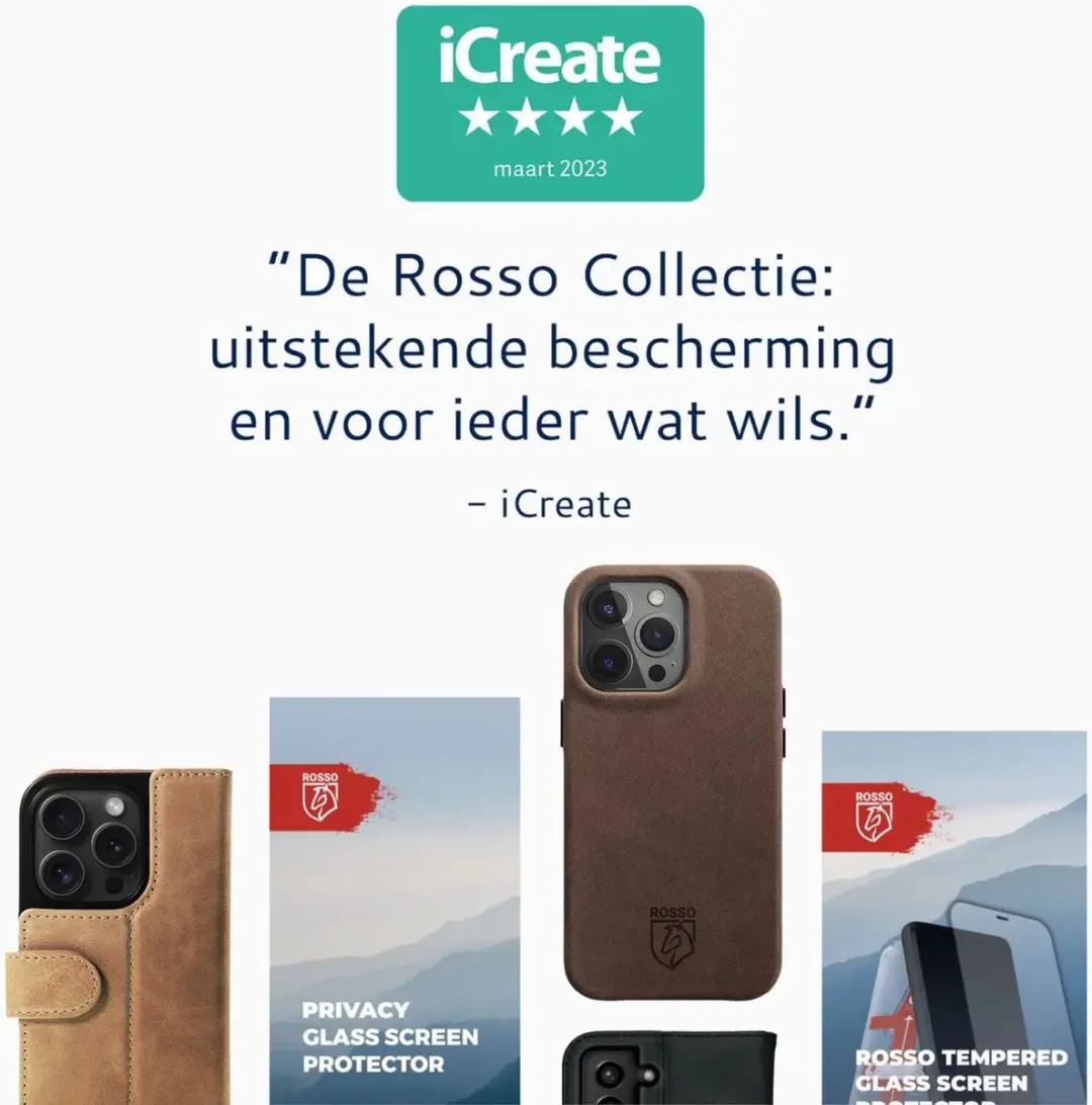 Rosso Elite 193643 Hoesje iPhone 16 Plus - Echt Leer Lichtbruin