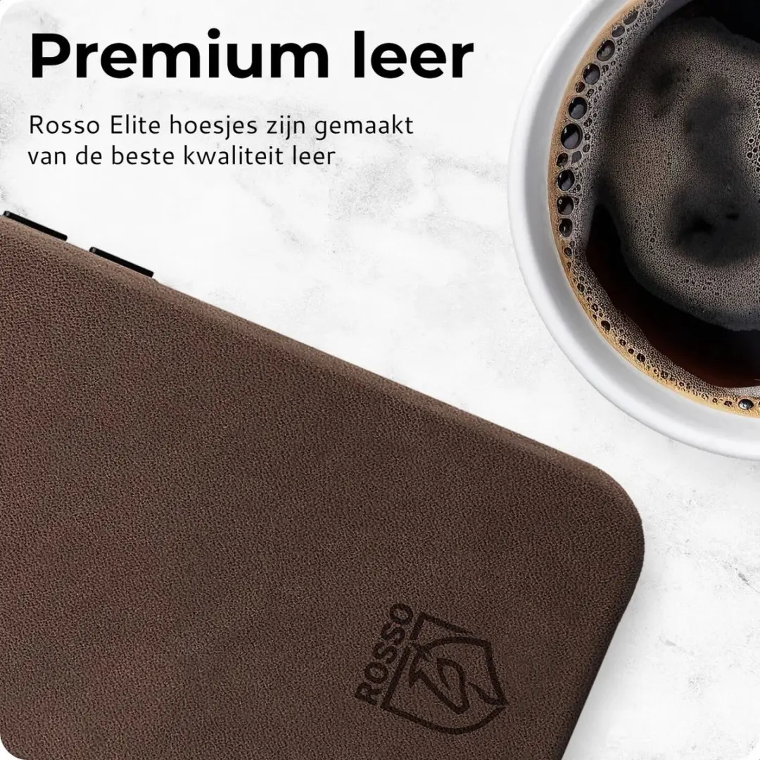 Rosso Elite 193646 Hoesje iPhone 16 Plus - Echt Leer Bruin