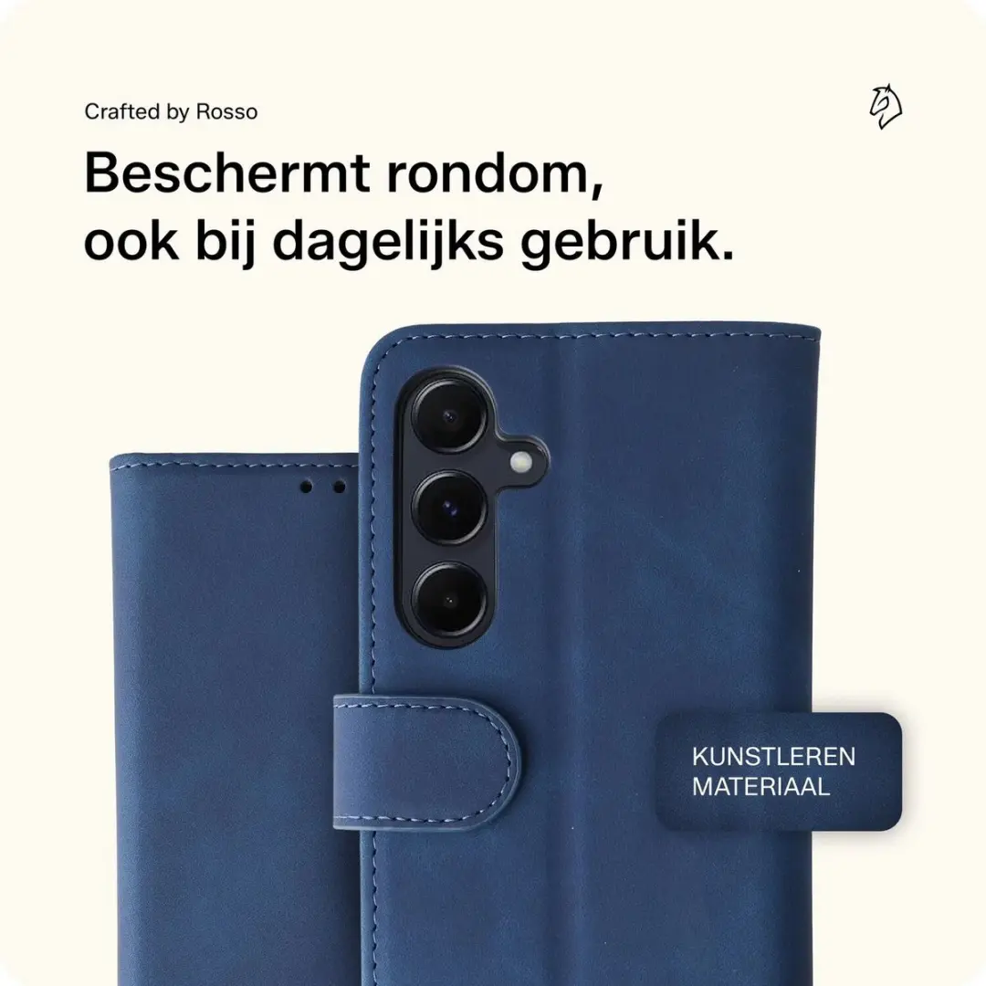 Rosso Element Wallet Book Case Samsung Galaxy A55 - 3 Pasjes - Blauw