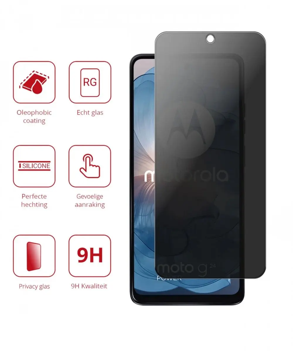 Rosso Privacy Screen Protector Motorola Moto G24 Power - 9H Glas